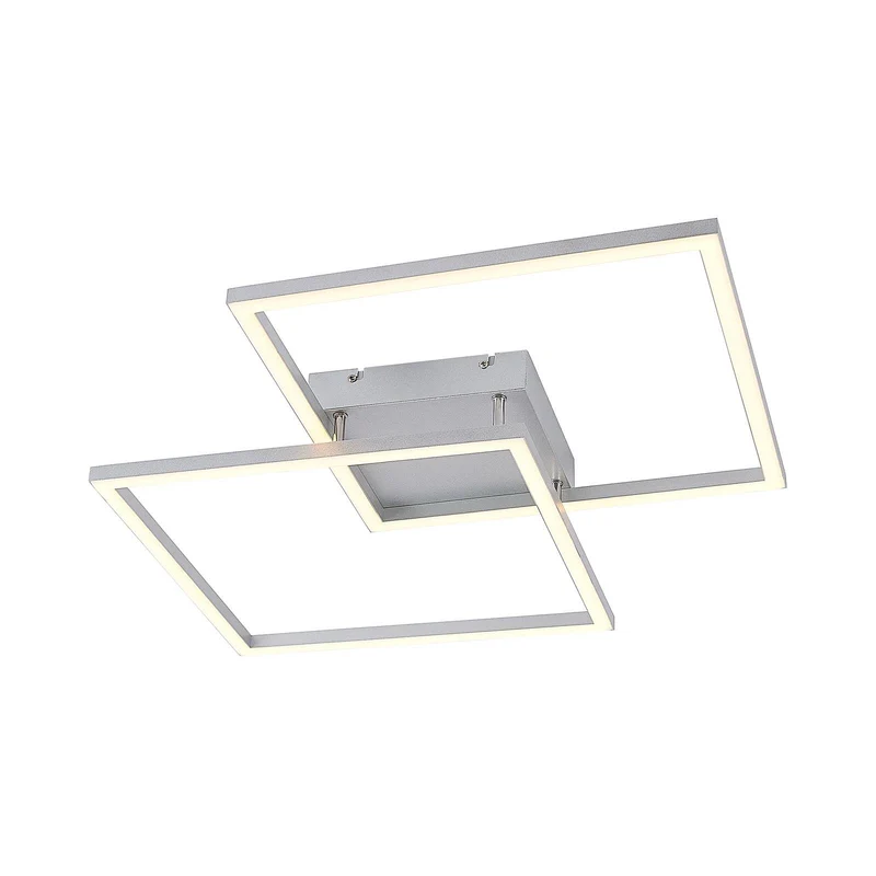 B-Ware Lucande Muir LED-Deckenlampe Deckenlampe Lampe Leuchte 32 Watt warmweiß silber