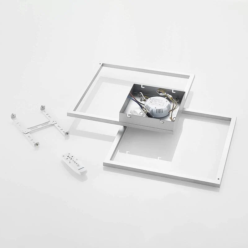 B-Ware Lucande Muir LED-Deckenlampe Deckenlampe Lampe Leuchte 32 Watt warmweiß silber