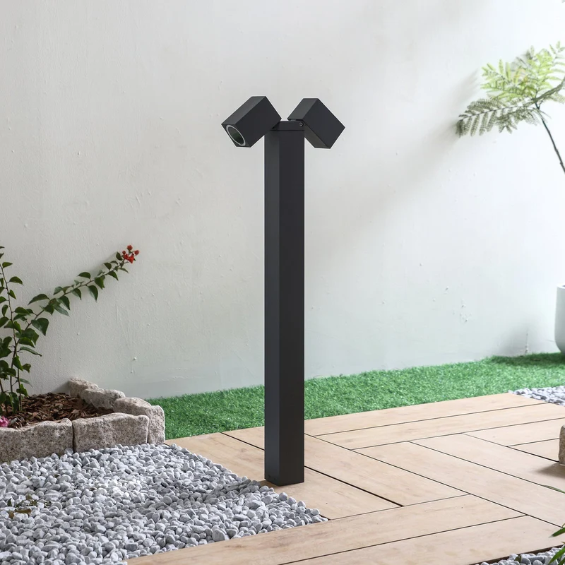 B-Ware Lindby Wegeleuchte Außenlampe Othil anthrazit 2flg 80cm Metall