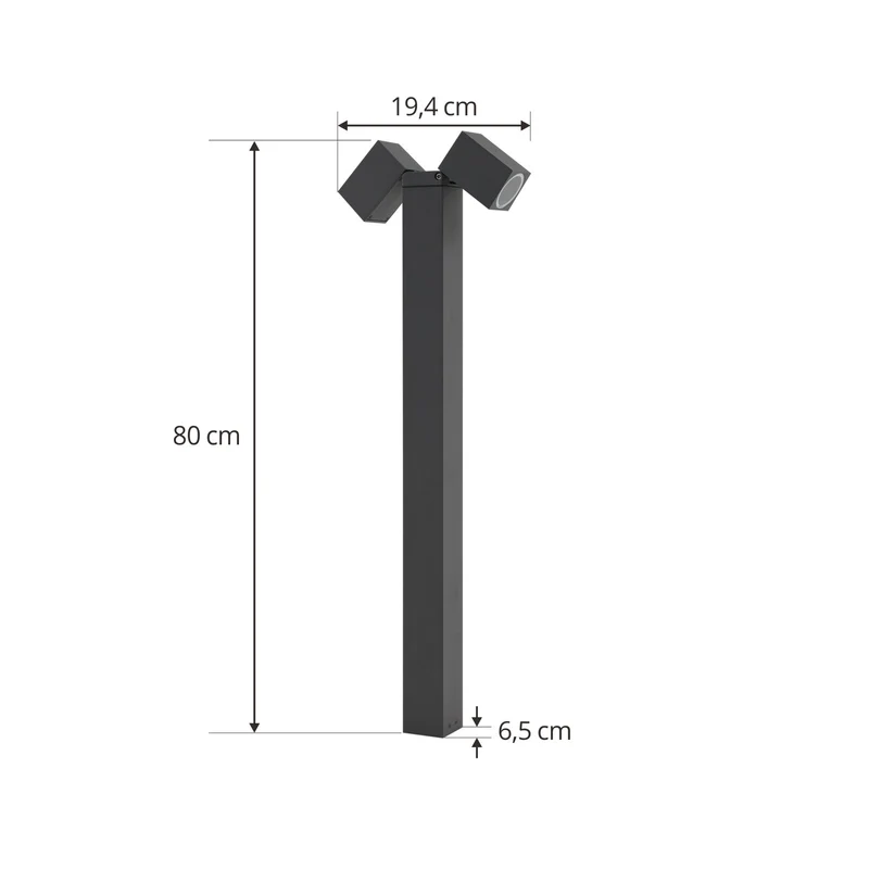 B-Ware Lindby Wegeleuchte Außenlampe Othil anthrazit 2flg 80cm Metall