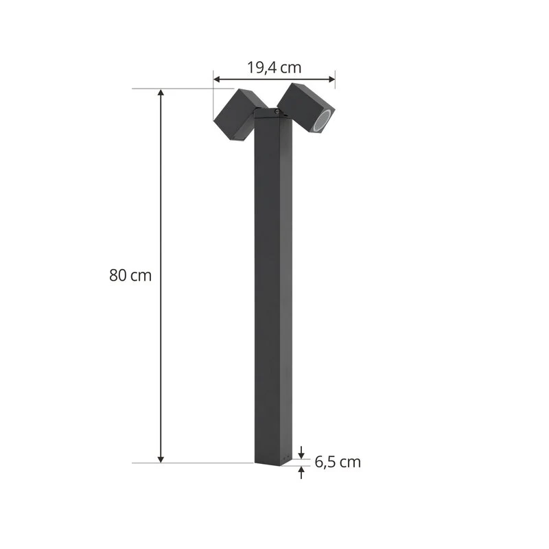 B-Ware Lindby Wegeleuchte Außenlampe Othil anthrazit 2flg 80cm Metall