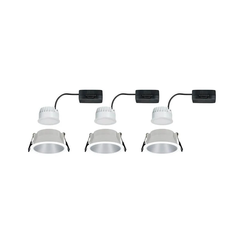 LED Einbauleuchte Cole LED Basis-Set Warmweiß Silber