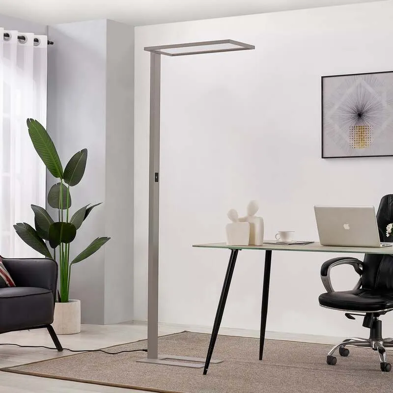 B-Ware Prios LED-Stehleuchte Standlampe Taronis 195 cm Touchdimmer Universalweiß Silber