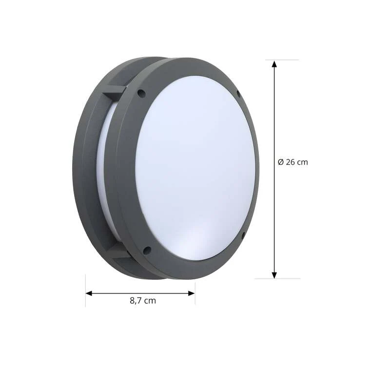 B-Ware Lindby Außenleuchte Wandlampe LED Smart Licht Liren dunkelgrau WLAN RGB Tuya835
