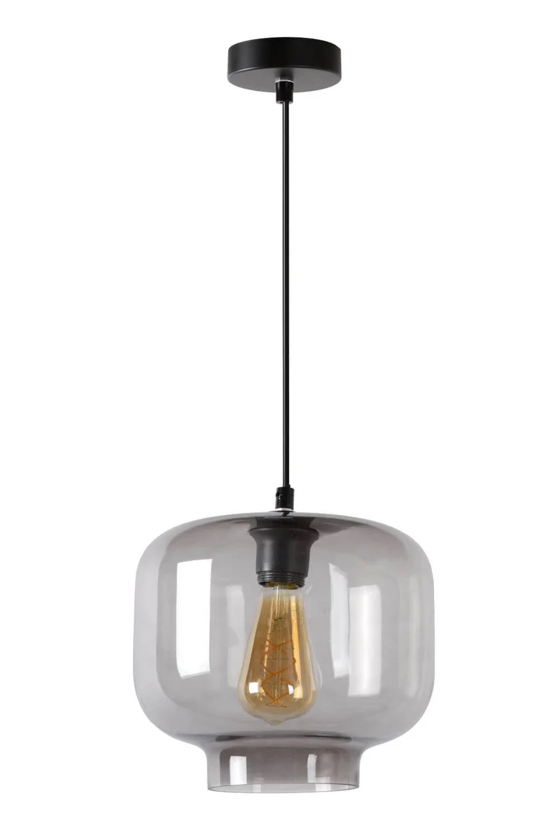B-Ware Lucide Hängeleuchte Pendelleuchte Medine Glas Rauchgrau Ø 25 cm E27 LED Lampe