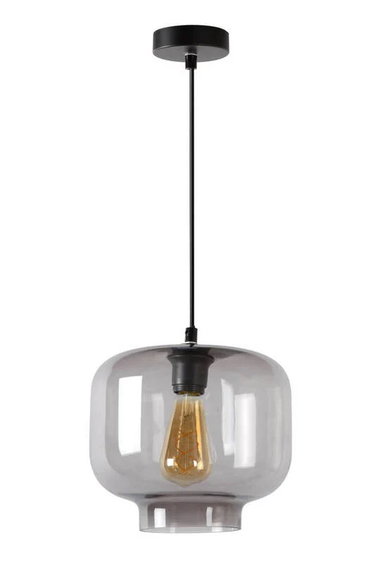 B-Ware Lucide Hängeleuchte Pendelleuchte Medine Glas Rauchgrau Ø 25 cm E27 LED Lampe