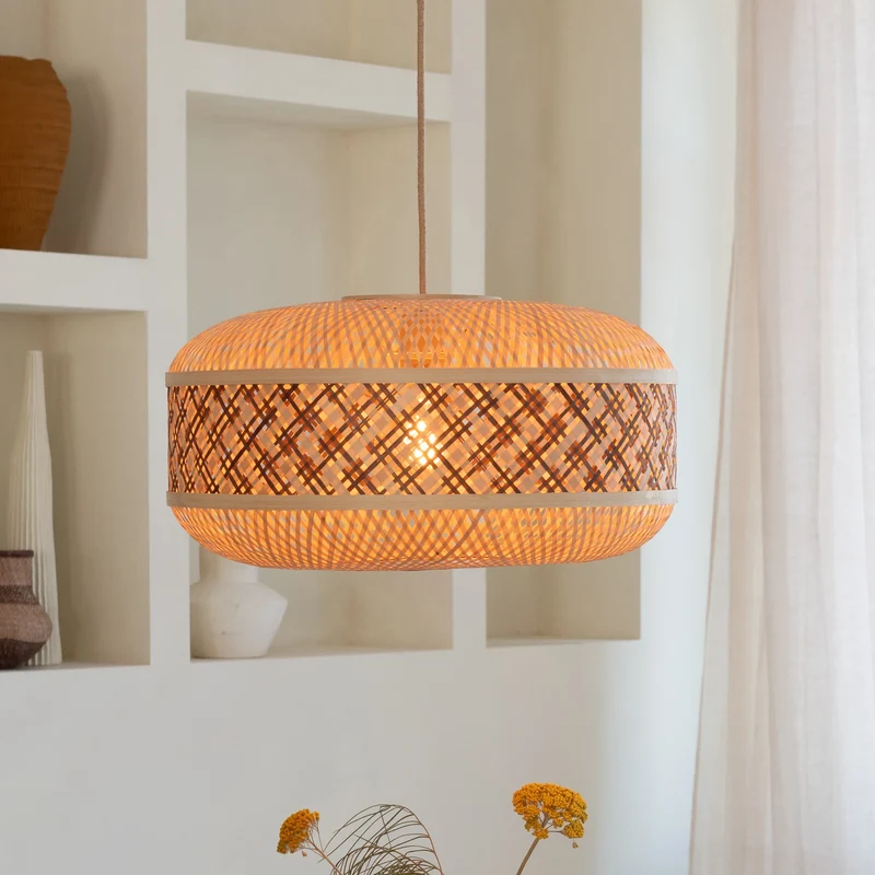 B-Ware GOOD MOJO Hängeleuchte Pendelleuchte Bambus braun Langkawi E27 LED Ø 50 cm Lampe
