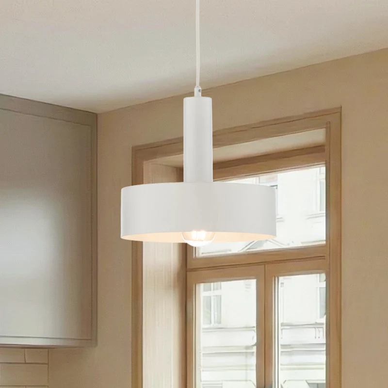 B-Ware Hängeleuchte Vitrum Pendelleuchte Lampe rund weiß Zylinder Stahl Ø 27 cm