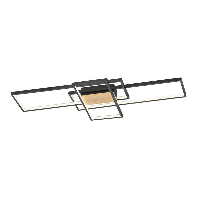 B-Ware Trio Lighting LED-Deckenlampe Tucson Deckenlampe Lampe Holzelement 35W schwarz