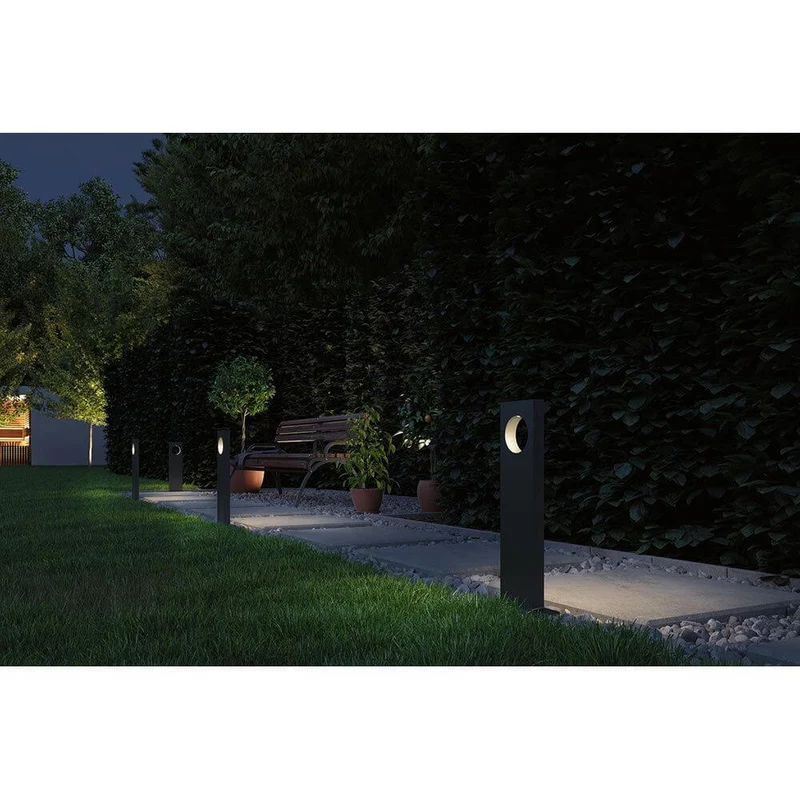 Plug & Shine LED Pollerleuchte Ivo IP65 Grau