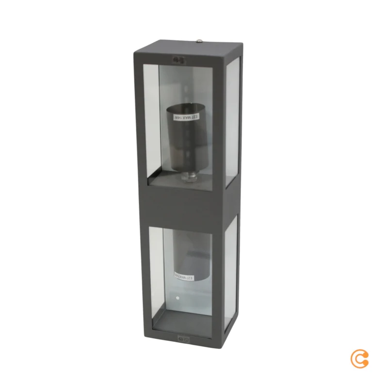 2x B-Ware Lindby Außenwandleuchte Wandleuchte Firmin Dunkelgrau IP44 Lampe E27 LED 2 STÜCK