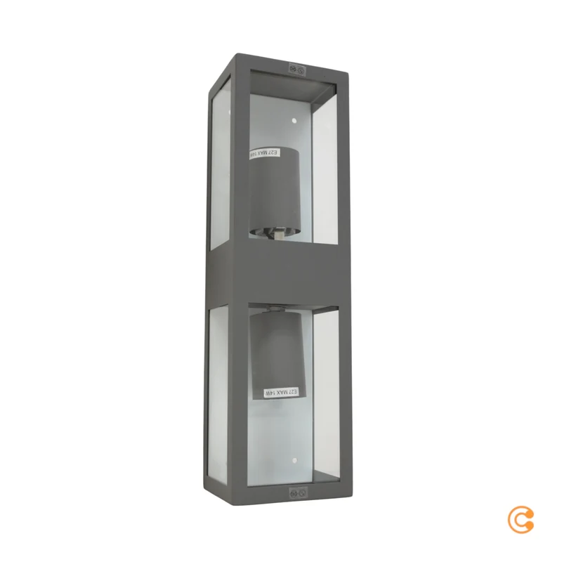 2x B-Ware Lindby Außenwandleuchte Wandleuchte Firmin Dunkelgrau IP44 Lampe E27 LED 2 STÜCK