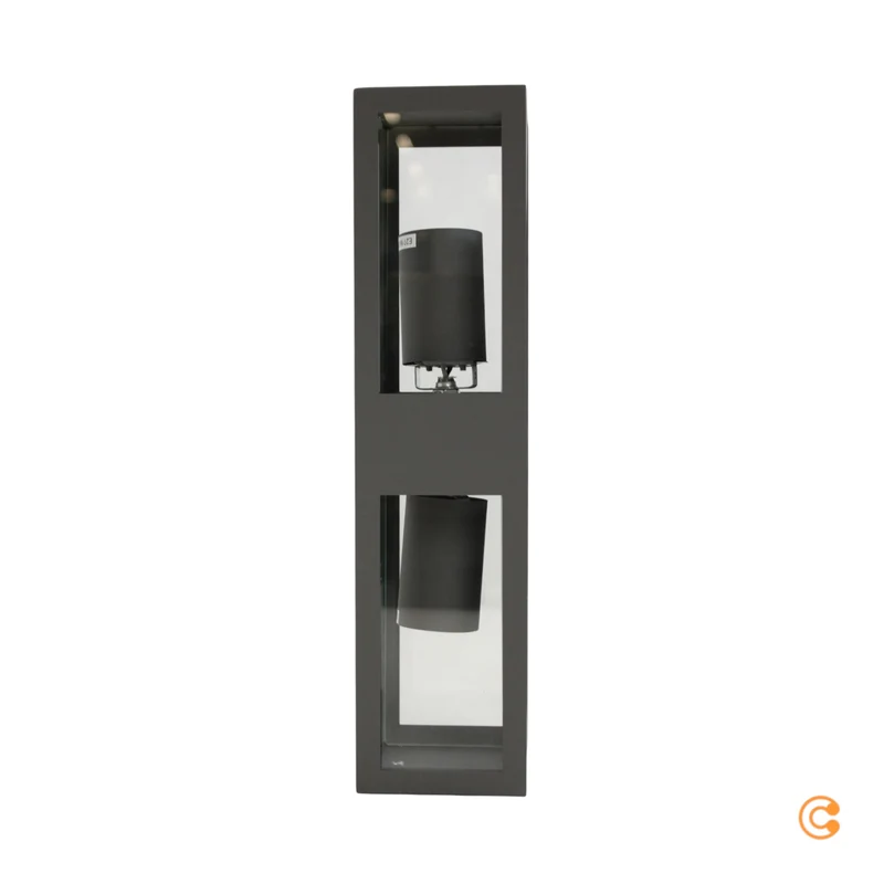 2x B-Ware Lindby Außenwandleuchte Wandleuchte Firmin Dunkelgrau IP44 Lampe E27 LED 2 STÜCK