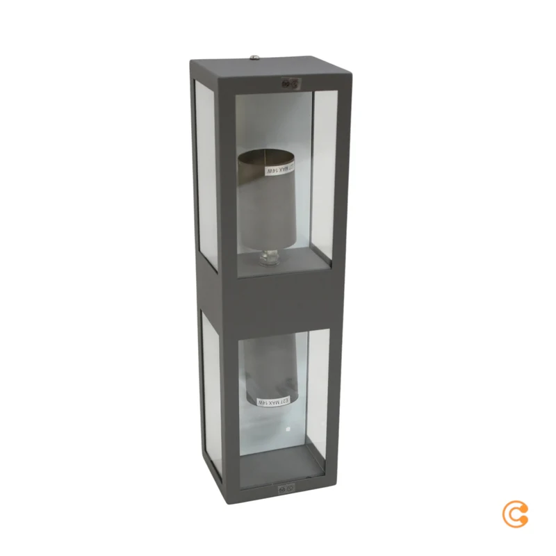 2x B-Ware Lindby Außenwandleuchte Wandleuchte Firmin Dunkelgrau IP44 Lampe E27 LED 2 STÜCK