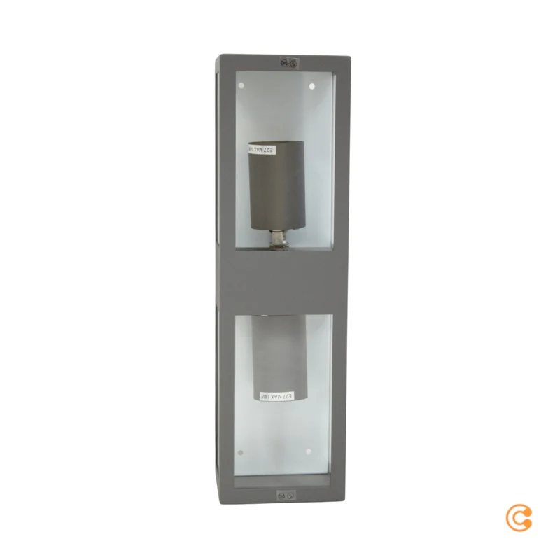 2x B-Ware Lindby Außenwandleuchte Wandleuchte Firmin Dunkelgrau IP44 Lampe E27 LED 2 STÜCK