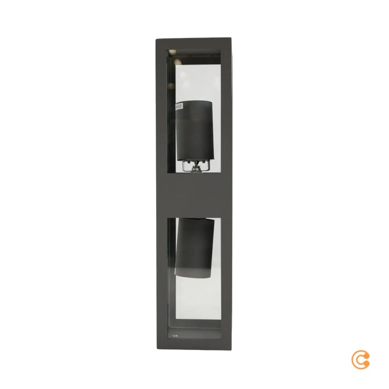 2x B-Ware Lindby Außenwandleuchte Wandleuchte Firmin Dunkelgrau IP44 Lampe E27 LED 2 STÜCK