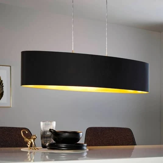 B-Ware Eglo Textil-Hängeleuchte Hängeleuchte Deckenlampe Lecio 100cm schwarz SIEHE TEXT