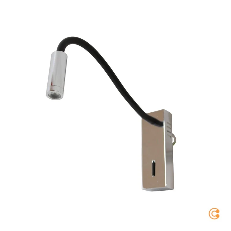 B-Ware Lucande Wandleuchte Leselampe Bernardo LED Flexarm Silber Schwarz Leuchte Lampe