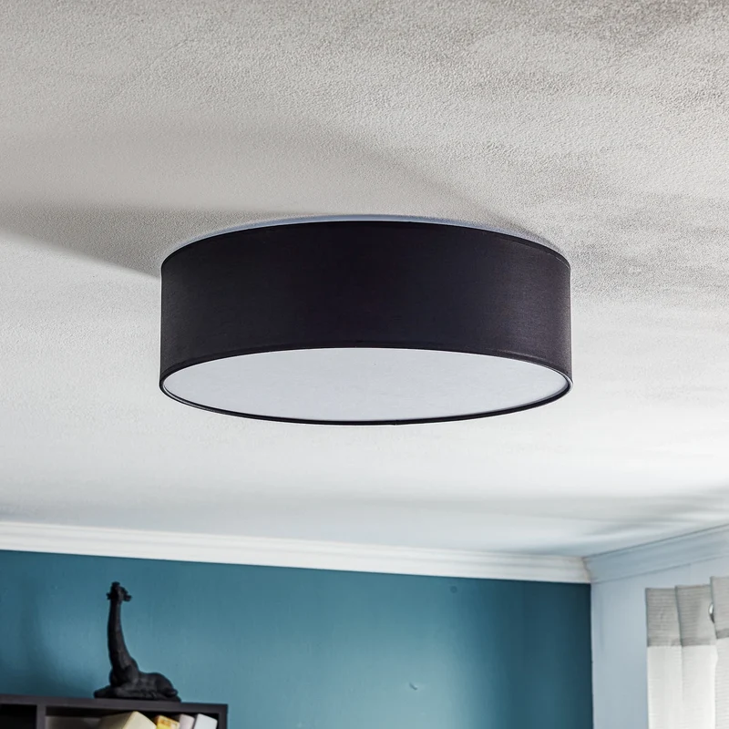 B-Ware TK Lighting Deckenleuchte Lampe Rondo dunkelgrau Textil Ø45cm E27 LED SIEHE TEXT