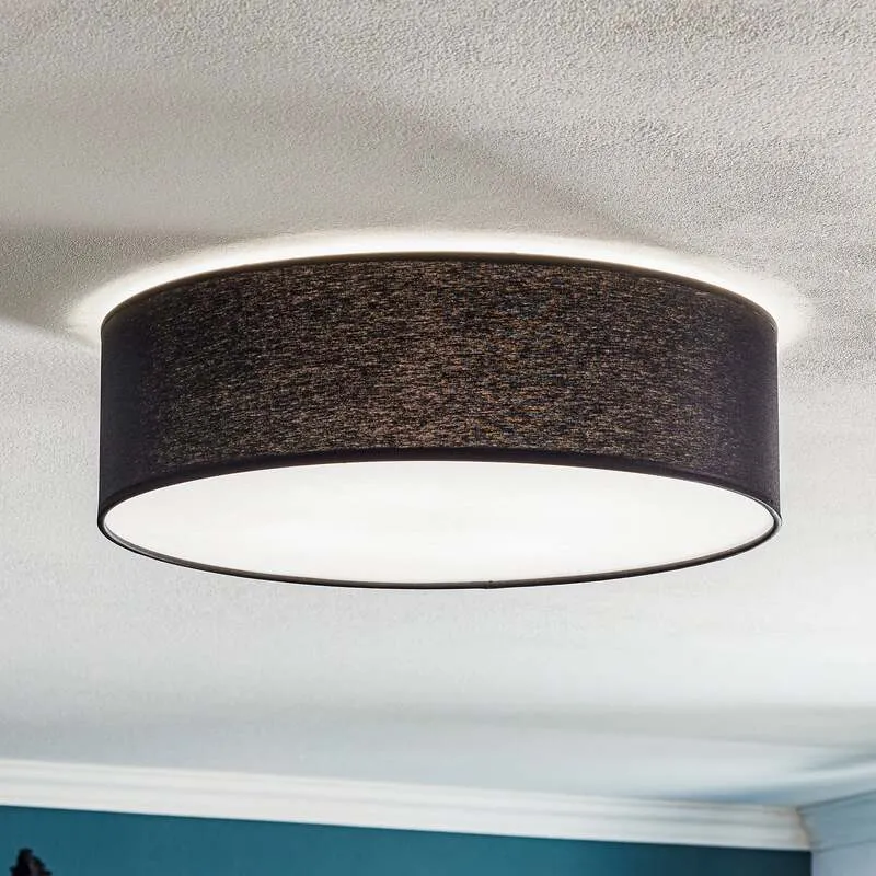 B-Ware TK Lighting Deckenleuchte Lampe Rondo dunkelgrau Textil Ø45cm E27 LED SIEHE TEXT