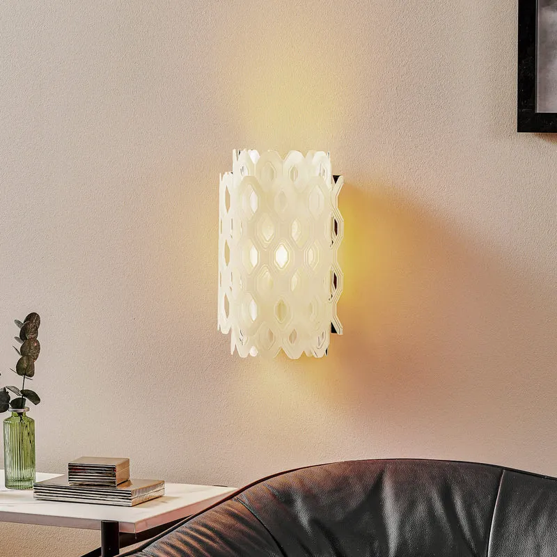 B-Ware Slamp Wandleuchte Wandlampe Charlotte Weiß Wabenmuster Polymer SIEHE TEXT