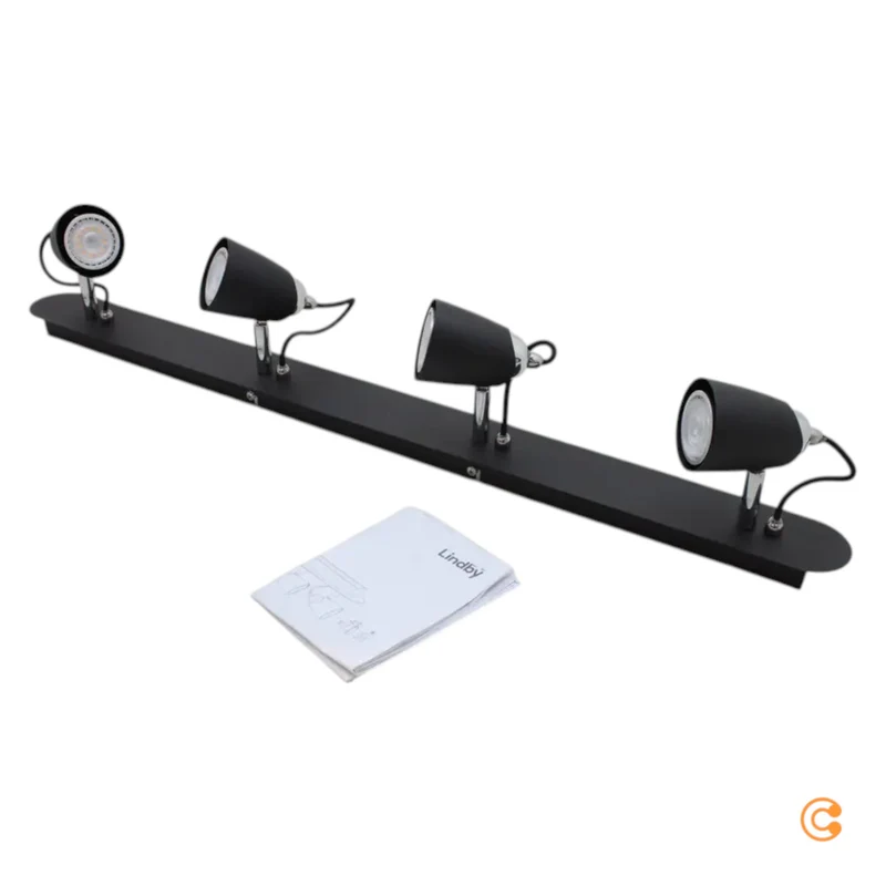 B-Ware Lindby Deckenstrahler Deckenlampe Strahler Schwarz 4-flammig Wohnbereich