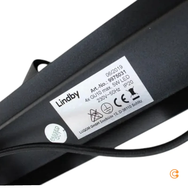 B-Ware Lindby Deckenstrahler Deckenlampe Strahler Schwarz 4-flammig Wohnbereich