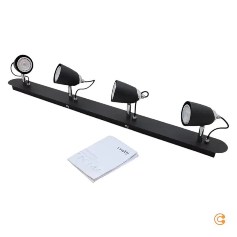 B-Ware Lindby Deckenstrahler Deckenlampe Strahler Schwarz 4-flammig Wohnbereich
