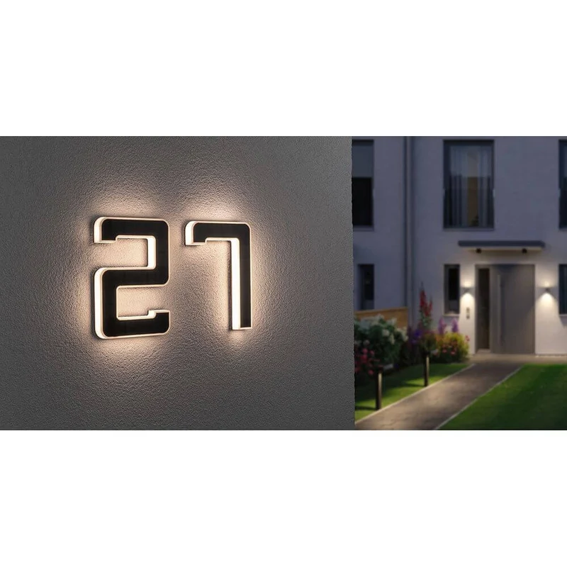 Solar LED Hausnummernleuchte Nummer 5
