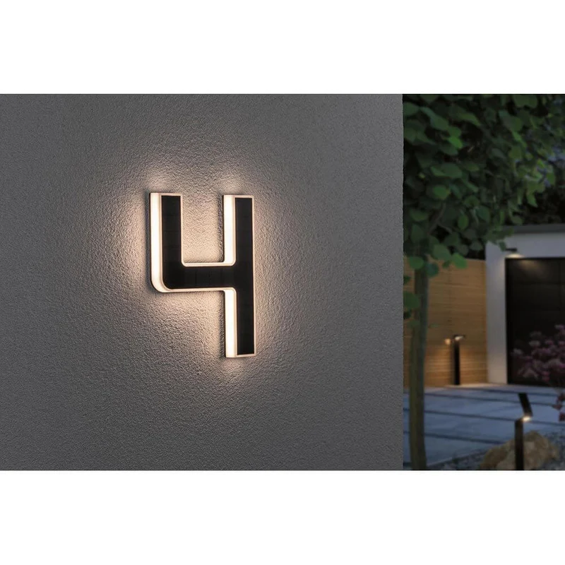 Solar LED Hausnummernleuchte Nummer 4