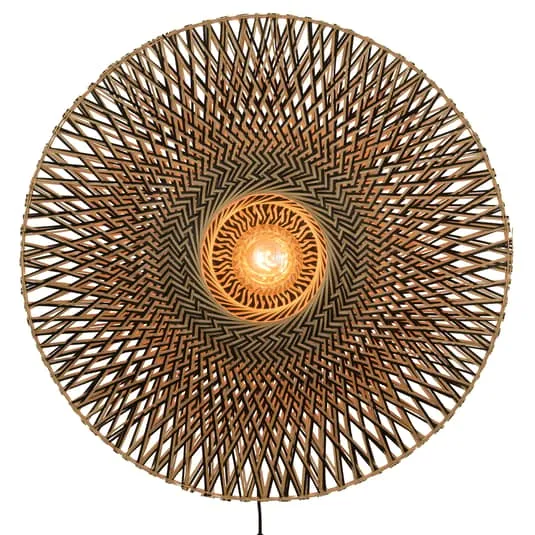 B-Ware GOOD & MOJO Bali Wandleuchte Wandleuchte Wandlicht Bilderlampe aus Bambus Ø 87 c