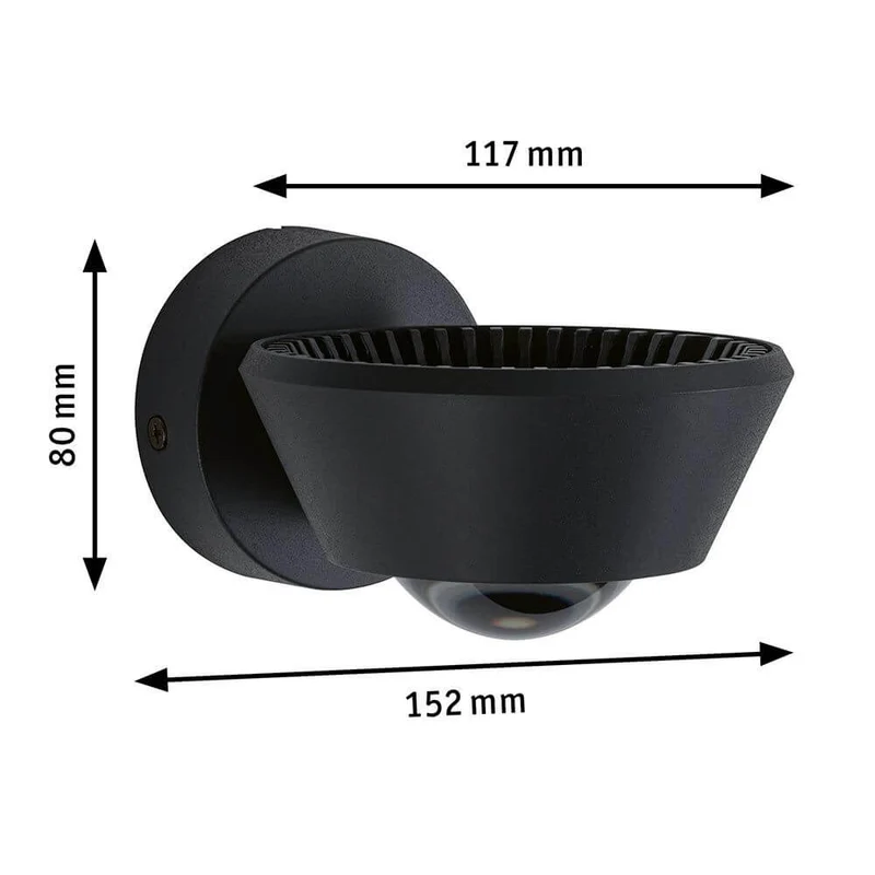 LED Wandleuchte Sabik Dimmbar Schwarz