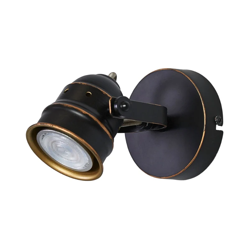 2x B-Ware Lindby Wandstrahler Spot Leonor schwarz Metall Wandlampe 9,5 cm GU10 LED 2 STÜCK