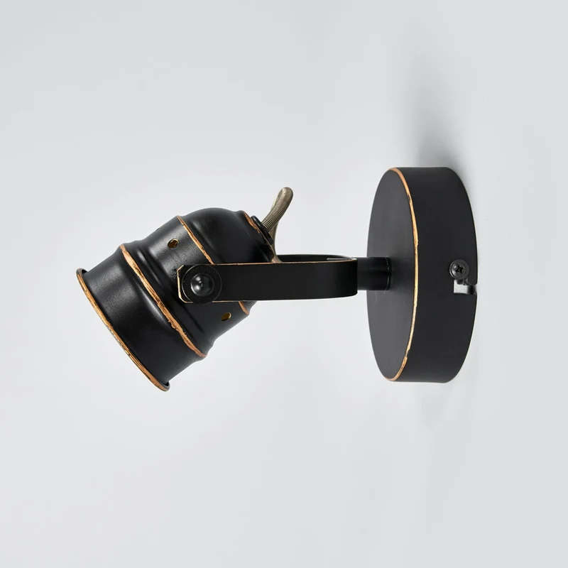 2x B-Ware Lindby Wandstrahler Spot Leonor schwarz Metall Wandlampe 9,5 cm GU10 LED 2 STÜCK