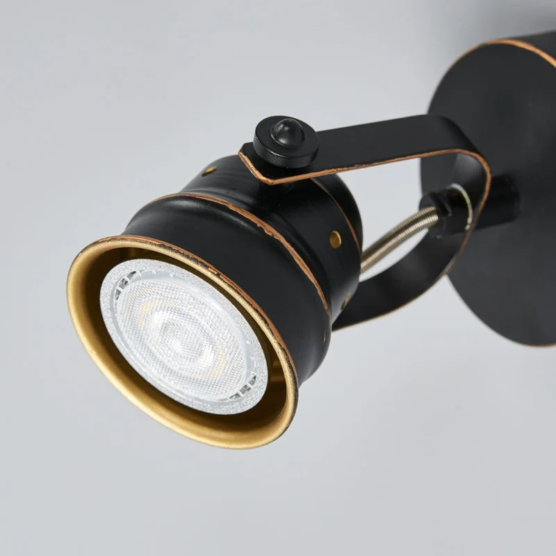 2x B-Ware Lindby Wandstrahler Spot Leonor schwarz Metall Wandlampe 9,5 cm GU10 LED 2 STÜCK