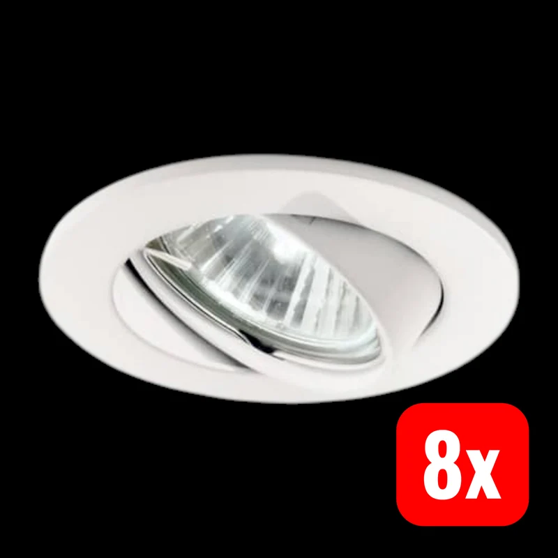 8x B-Ware Ideallux Einbauspot Swing Deckenspot Einbaulampe GU10 schwenkbar weiß 8 STÜCK