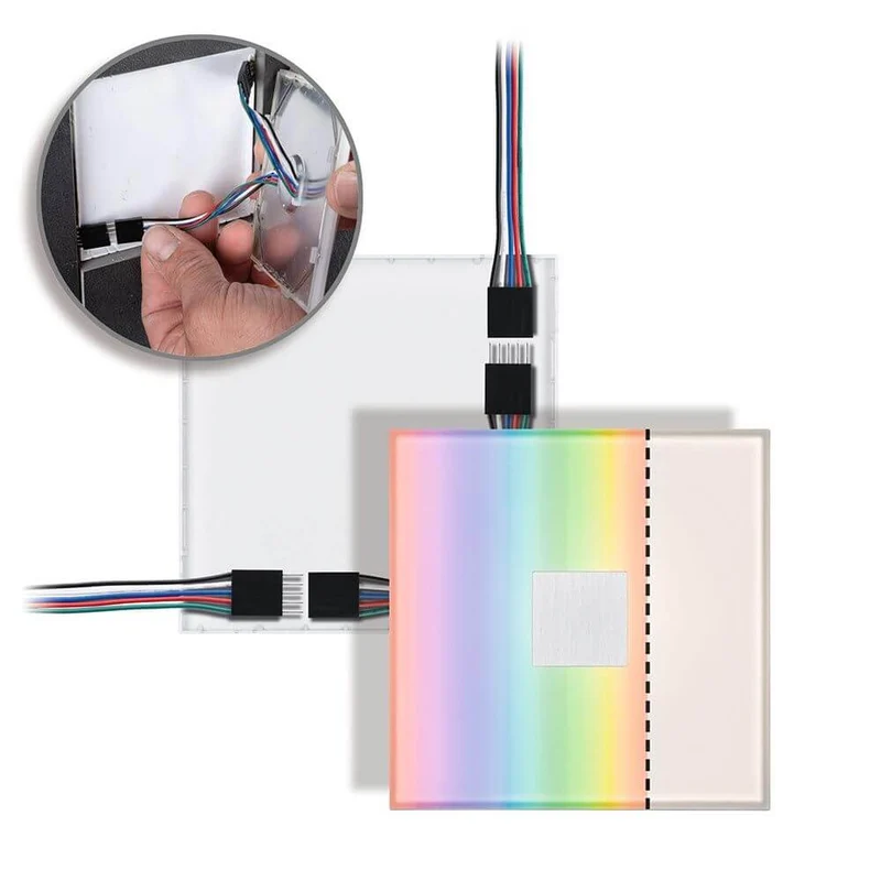 LumiTiles LED Fliesen Square 5er-Set Metall Kunststoff