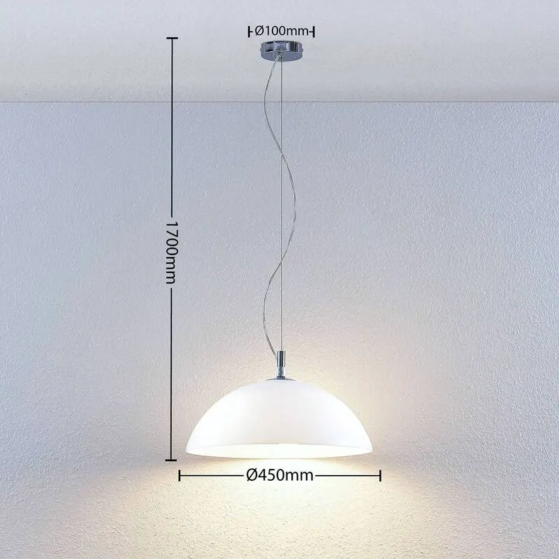 B-Ware Lucande Lourenco Opalglas-Pendelleuchte Deckenlampe Hängelampe E27 opalweiß