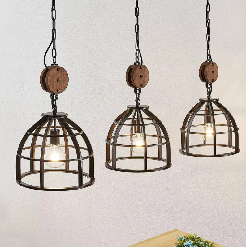 B-Ware Lindby Maximilia Käfig-Pendelleuchte Pendelleuchte Hängeleuchte Lampe dreiflammi