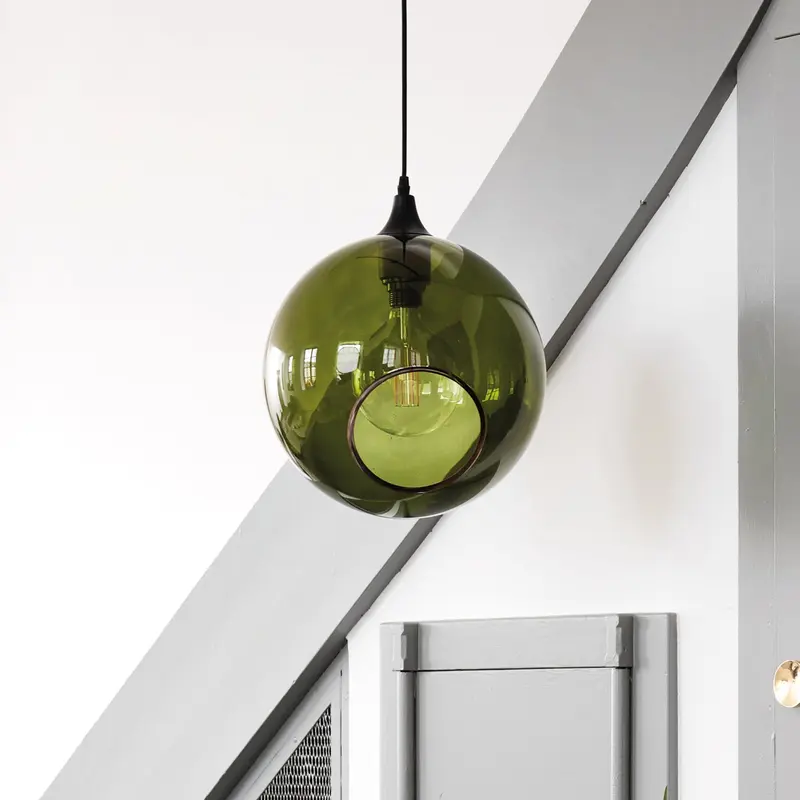 B-Ware DESIGN BY US Hängeleuchte Pendelleuchte Ballroom XL Glas grün mundgeblasen