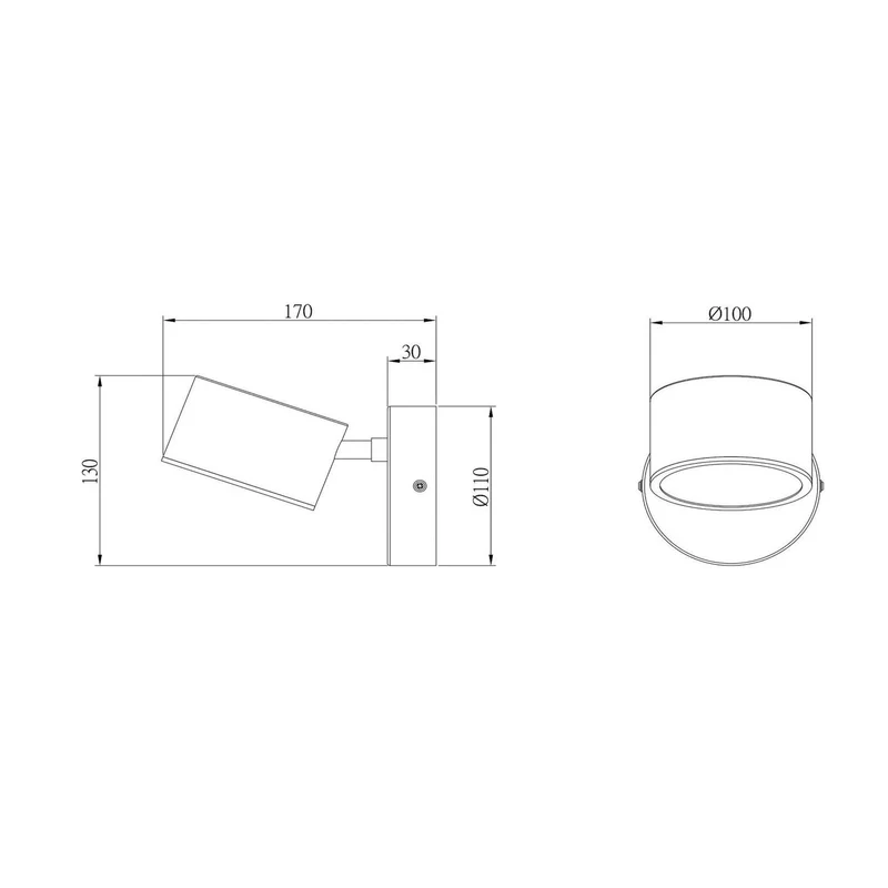 B-Ware Lucide Wandleuchte Wandlampe Gian LED schwarz Metall Touchdimmer 2700 K Ra90