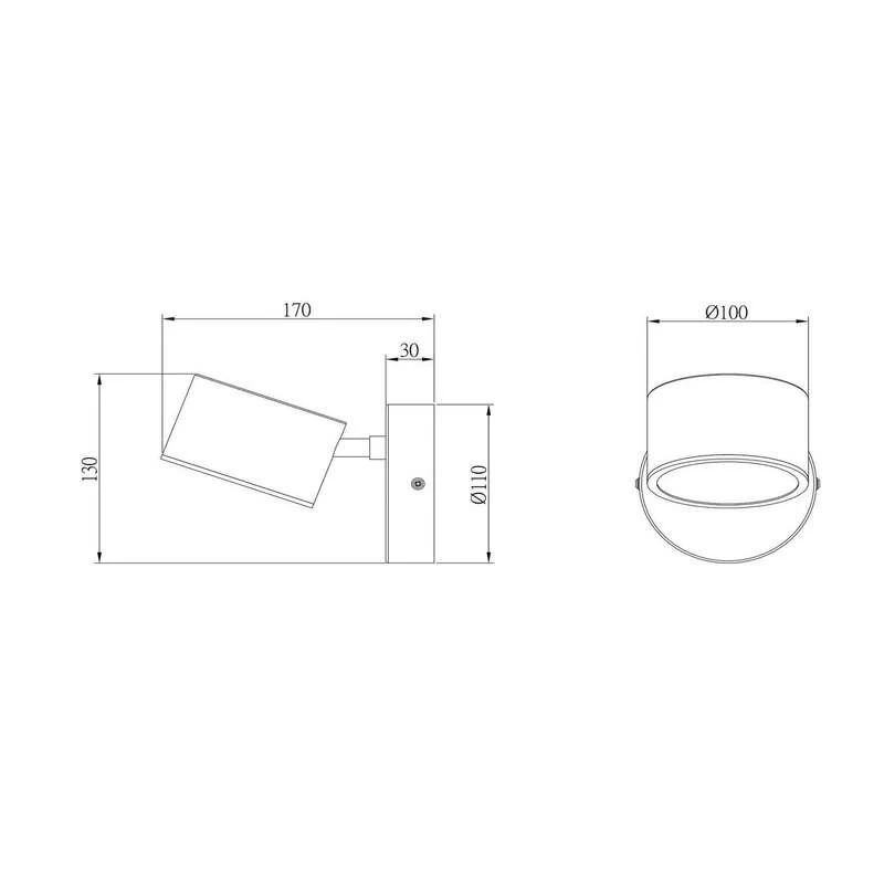 B-Ware Lucide Wandleuchte Wandlampe Gian LED schwarz Metall Touchdimmer 2700 K Ra90