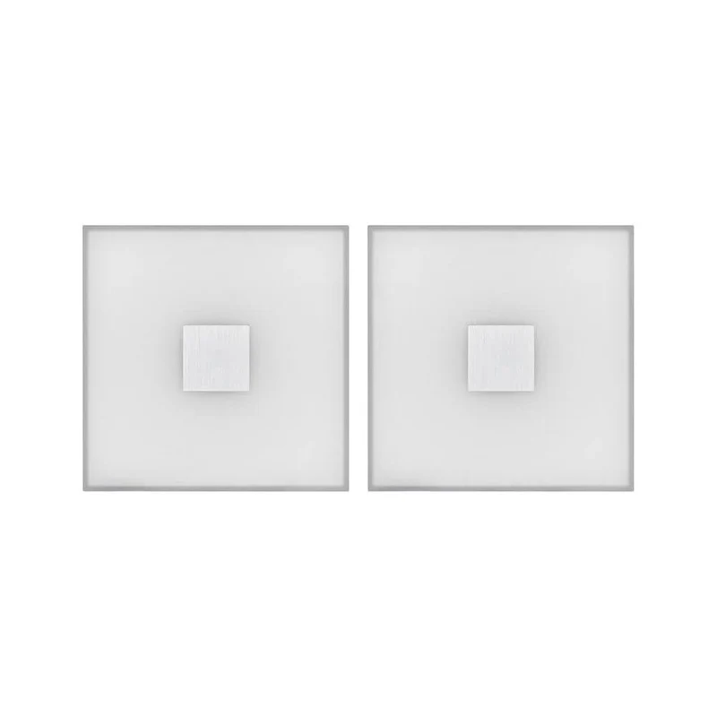 LumiTiles LED Fliesen Square 2er-Set Metall Kunststoff, Weiß
