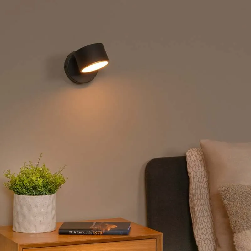B-Ware Lucide Wandleuchte Wandlampe Gian LED schwarz Metall Touchdimmer 2700 K Ra90873