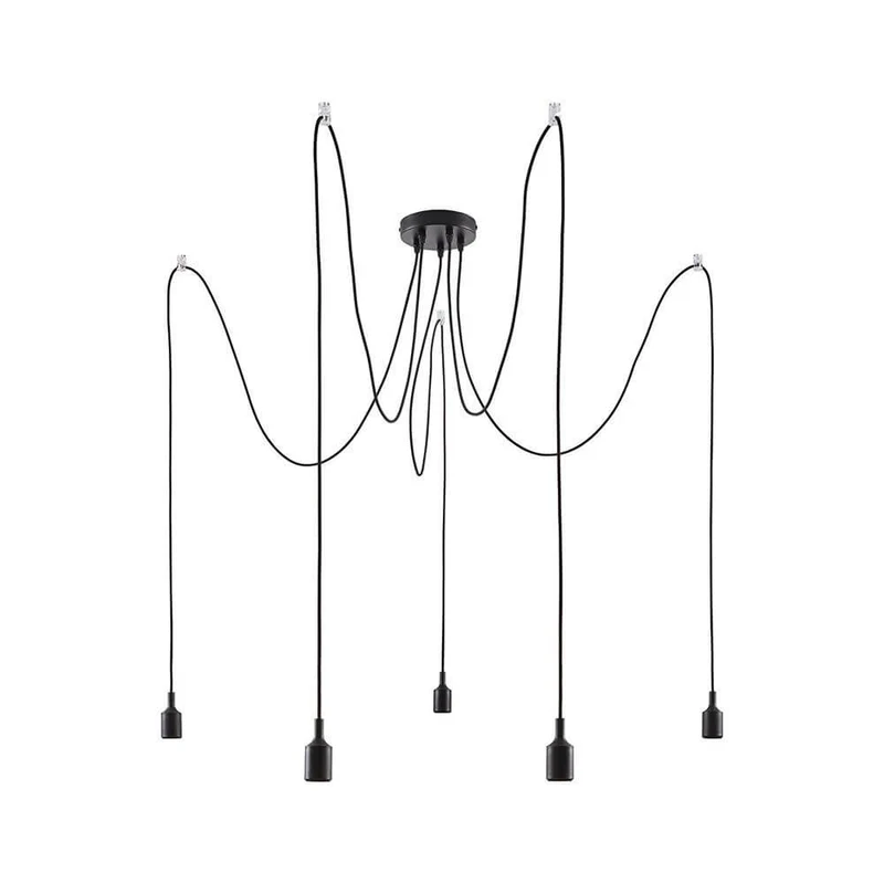 Neordic Pendelleuchte Ketil 5-flg, Metall, Silkon