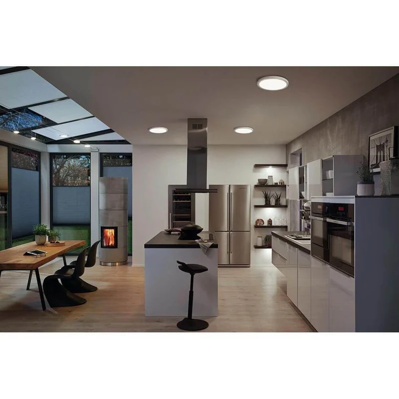 LED Panel Abia Rund Chrom-Matt Neutral-Weiß
