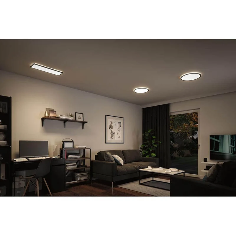 LED Decken Panel Atria Shine Schwarz mit 3 Stufen-Dimmer
