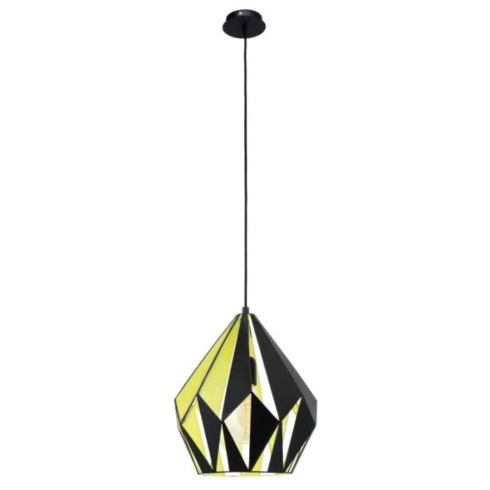 B-Ware Eglo Hängeleuchte Hängeleuchte Deckenlampe Leuchte Lampe Carlton schwarz-gelb LE