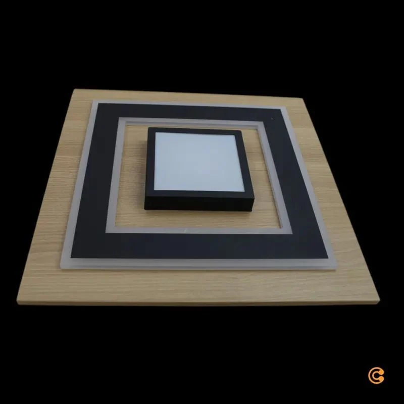 B-Ware JUST LIGHT LED Deckenlampe Leuchte Tola Holz 3000K 40x40cm 26W SIEHE TEXT