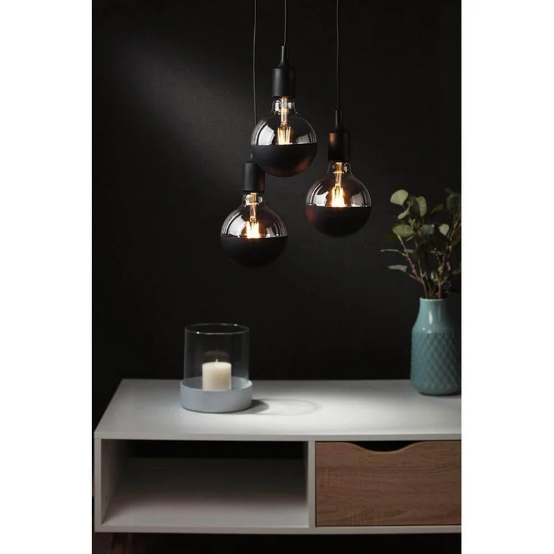 E27 6,5W LED Globe Kopfspiegel 2700K Schwarz-Matt Dimmbar